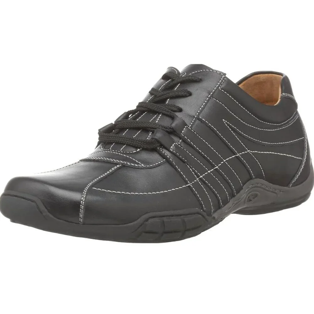Florsheim Men's Sneakers Shoes Size 10.5 Black Leather Lace up Comfy